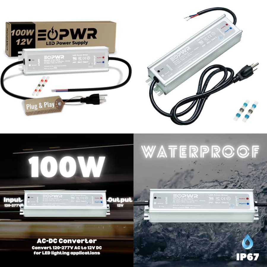 Ac Power Supply - محول طاقة LED مقاوم للماء IP67،