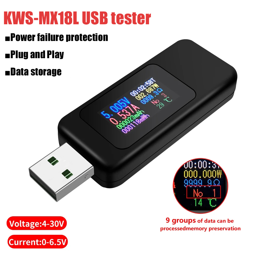 Power Supply Tester - 10 في 1 USB تستر تيار