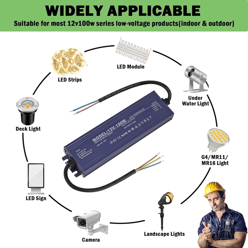 ● محول طاقة LED بجهد 12 فولت،  - مراجعة Power Supply 12V وسعره
