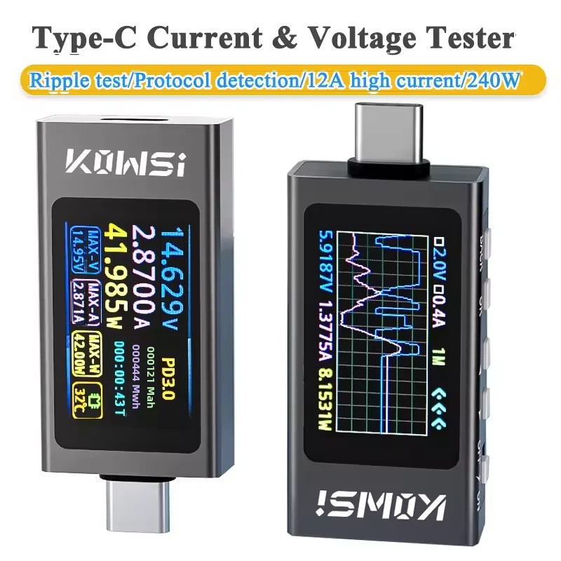 KWS-X1 Type-C الحالي والجهد رص - مراجعة Power Supply Tester وسعره