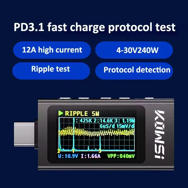 KWS-X1 Type-C الحالي والجهد رص - مراجعة Power Supply Tester وسعره